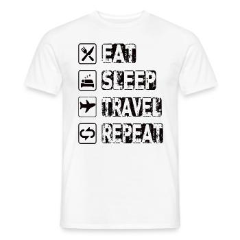 Eat Sleep Travel Repeat - Men's T-Shirt - white - Front - AI Model Male 178 dark (178cm)