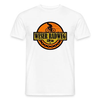 Weser Radweg - Männer T-Shirt - Weiß - Vorne - AI Model Male 178 dark (178cm)