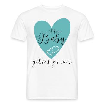 MEIN BABY gehört zu mir - Männer T-Shirt - Weiß - Vorne - AI Model Male 178 dark (178cm)