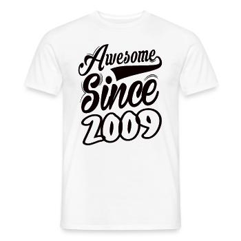 Awesome Since 2009 - Men's T-Shirt - white - Front - AI Model Male 178 dark (178cm)