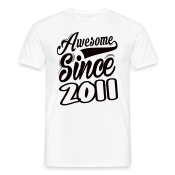 Awesome Since 2011 - Men's T-Shirt - white - Front - AI Model Male 178 dark (178cm)