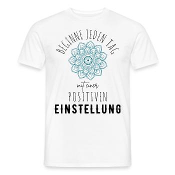ATTITUDE POSITIVE ÉTAT D’ Motivation - T-shirt homme - blanc - Devant - AI Model Male 178 dark (178cm)
