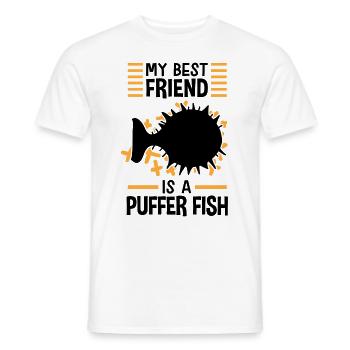 Kugelfisch ist mein Freund Riesenkugelfisch - Männer T-Shirt - Weiß - Vorne - AI Model Male 178 dark (178cm)