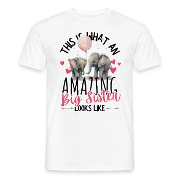 Schwangerschaft verkünden mit süßen Elefanten - Männer T-Shirt - Weiß - Vorne - AI Model Male 178 dark (178cm)