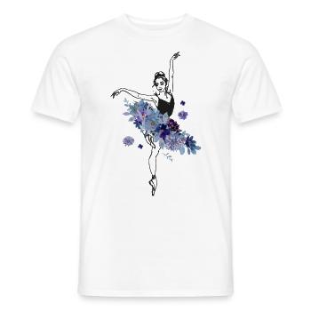 Ballet Danseuse Danse Ballerine - T-shirt homme - blanc - Devant - AI Model Male 178 dark (178cm)