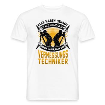 Vermessungstechniker unmöglich Vermesser - Männer T-Shirt - Weiß - Vorne - AI Model Male 178 dark (178cm)