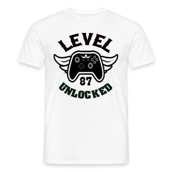 Level 87 Unlocked 87 Birthday - Men's T-Shirt - white - Front - AI Model Male 178 dark (178cm)