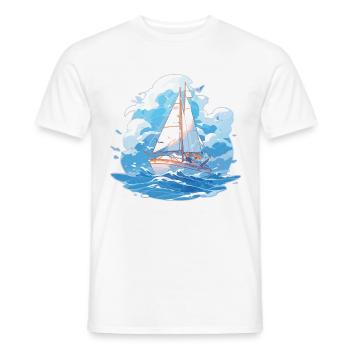 Voile, Voilier, Voilier, Régate, Voile, Voile - T-shirt homme - blanc - Devant - AI Model Male 178 dark (178cm)