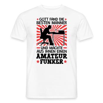 Gott fand die besten Amateurfunker Funkamateur - Männer T-Shirt - Weiß - Vorne - AI Model Male 178 dark (178cm)