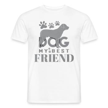 Dog My Best Friend - Men's T-Shirt - white - Front - AI Model Male 178 dark (178cm)