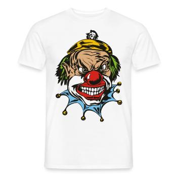 Le clown Kalle attend ses performances avec impatience - T-shirt homme - blanc - Devant - AI Model Male 178 dark (178cm)