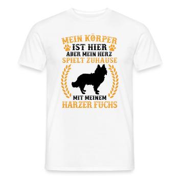 Spiele mit Harzer Fuchs altdeutscher Hütefuchs - Männer T-Shirt - Weiß - Vorne - AI Model Male 178 dark (178cm)