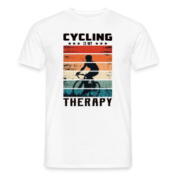 Cycling Is My Therapy - Men's T-Shirt - white - Front - AI Model Male 178 dark (178cm)