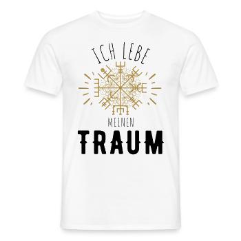 Wegweiser RUNEN Motivation - VEGVISIR - Männer T-Shirt - Weiß - Vorne - AI Model Male 178 dark (178cm)