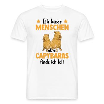 Capybara finde ich toll Südamerika Wasserschwein - Männer T-Shirt - Weiß - Vorne - AI Model Male 178 dark (178cm)