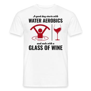 Water Aerobics Aquatic fitness Aqua Exercise Wine - Men's T-Shirt - white - Front - AI Model Male 178 dark (178cm)