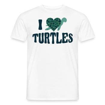 Sea Turtle Tortoise Heart I Love - Men's T-Shirt - white - Front - AI Model Male 178 dark (178cm)