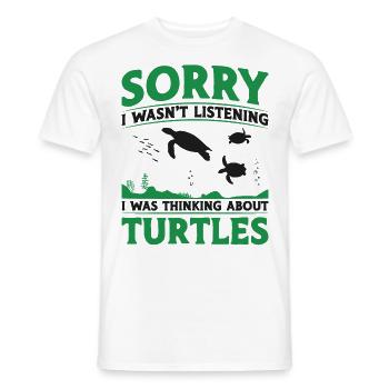 Sea Turtle Tortoise Sorry I Wasn't - Männer T-Shirt - Weiß - Vorne - AI Model Male 178 dark (178cm)