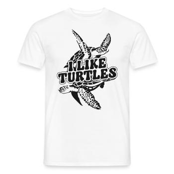 Sea Turtle Tortoise I Like Turtles - Men's T-Shirt - white - Front - AI Model Male 178 dark (178cm)
