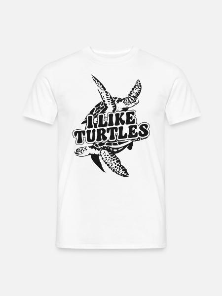 Sea Turtle Tortoise I Like Turtles - Männer T-Shirt - Weiß