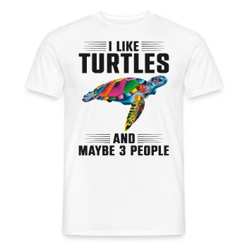 Sea Turtle Tortoise I Like Turtles - Men's T-Shirt - white - Front - AI Model Male 178 dark (178cm)
