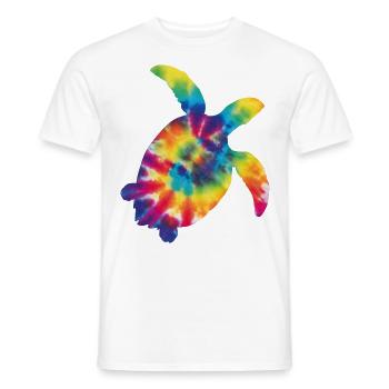 Tortue de mer Tortoise Tie Dye - T-shirt homme - blanc - Devant - AI Model Male 178 dark (178cm)