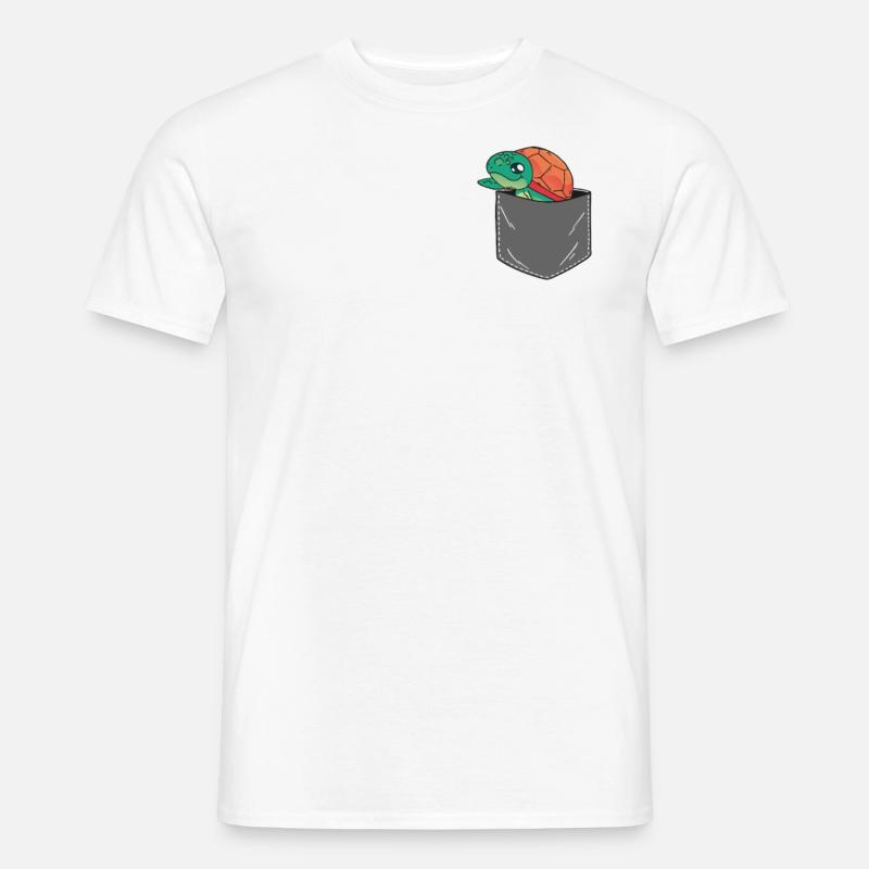 Sea Turtle Tortoise Pocket - Männer T-Shirt - Weiß