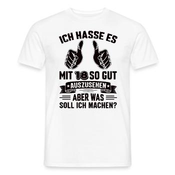 18 Geburtstag 18 Jahre 18 Lebensjahr 18 Lebenalter - Männer T-Shirt - Weiß - Vorne - AI Model Male 178 dark (178cm)