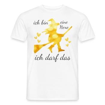 Ich bin eine HEXE ich darf das - Männer T-Shirt - Weiß - Vorne - AI Model Male 178 dark (178cm)