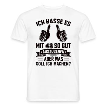 43 Geburtstag 43 Jahre 43 Lebensjahr 43 Lebenalter - Männer T-Shirt - Weiß - Vorne - AI Model Male 178 dark (178cm)