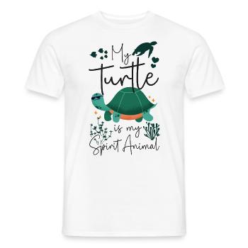 Sea Turtle Tortoise My Turtle Is - Men's T-Shirt - white - Front - AI Model Male 178 dark (178cm)