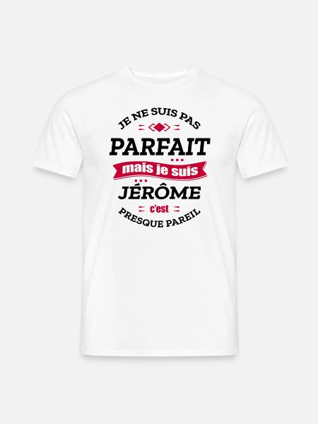 JÉRÔME PARFAIT - PRENOM JÉRÔME - T-shirt homme - blanc