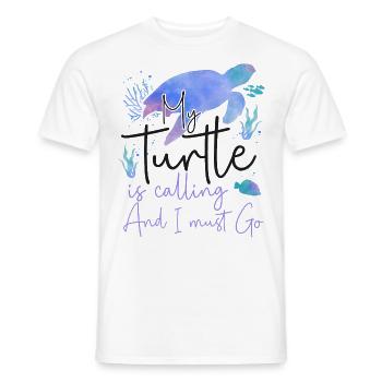 Sea Turtle Tortoise Watercolor My - Men's T-Shirt - white - Front - AI Model Male 178 dark (178cm)