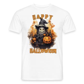 Happy Halloween Ghost Gift - Men's T-Shirt - white - Front - AI Model Male 178 dark (178cm)