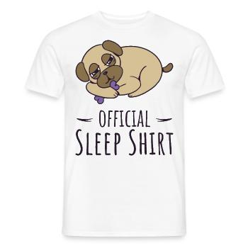 Mops Offizielles Schlafshirt für Fans von Pugs Dog - Männer T-Shirt - Weiß - Vorne - AI Model Male 178 dark (178cm)
