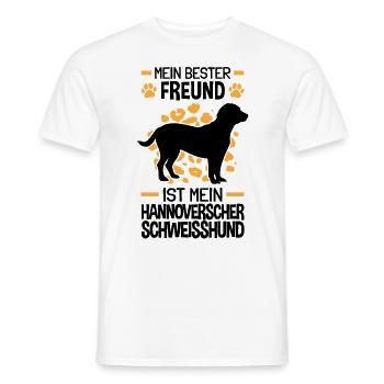 Hannoverscher Schweißhund ist mein Freund - Männer T-Shirt - Weiß - Vorne - AI Model Male 178 dark (178cm)
