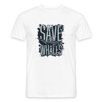 Save the whales - Männer T-Shirt - Weiß - Vorne - AI Model Male 178 dark (178cm)