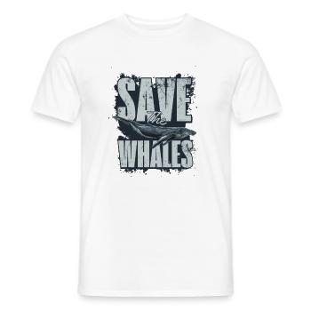 Save the whales - Männer T-Shirt - Weiß - Vorne - AI Model Male 178 dark (178cm)