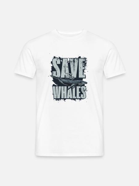 Save the whales - Männer T-Shirt - Weiß