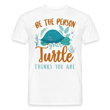 Sea Turtle Tortoise Be The Person - Männer T-Shirt - Weiß - Vorne - AI Model Male 178 dark (178cm)