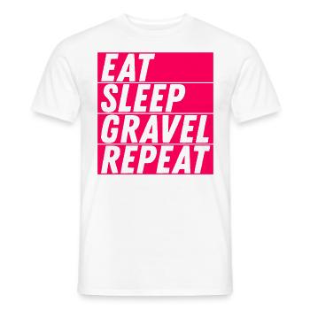 Manger Dormir Gravel Répéter Gravel Vélo Cycliste - T-shirt homme - blanc - Devant - AI Model Male 178 dark (178cm)