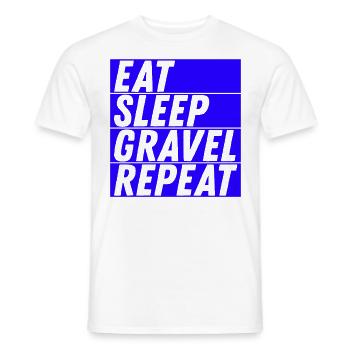 Manger Dormir Gravel Répéter Gravel Vélo Cycliste - T-shirt homme - blanc - Devant - AI Model Male 178 dark (178cm)