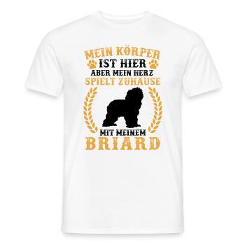 Spiele mit meinem Briard Berger de Brie - Männer T-Shirt - Weiß - Vorne - AI Model Male 178 dark (178cm)