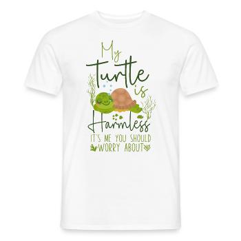 Sea Turtle Tortoise My Turtle Is - Men's T-Shirt - white - Front - AI Model Male 178 dark (178cm)