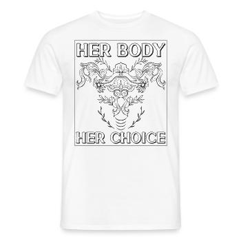 Feminist Her Body Her Choice - Männer T-Shirt - Weiß - Vorne - AI Model Male 178 dark (178cm)