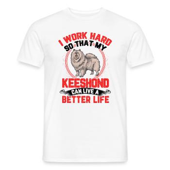 Travailler pour mon Wolfsspitz German Keeshond - T-shirt homme - blanc - Devant - AI Model Male 178 dark (178cm)