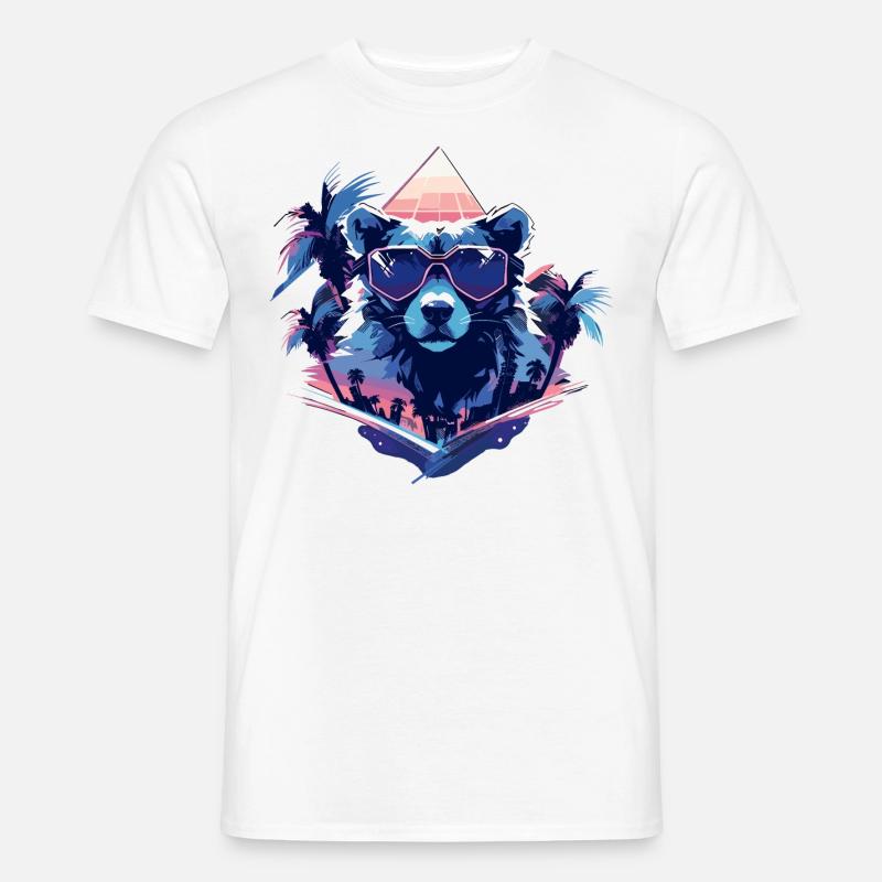 Future Bear mit Sonnenbrille - Männer T-Shirt - Weiß