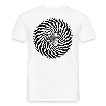 Illusion d’optique en spirale dentelée - T-shirt homme - blanc - Devant - AI Model Male 178 dark (178cm)