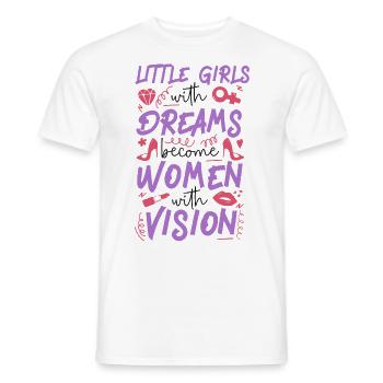 Petites filles féministes avec des rêves - T-shirt homme - blanc - Devant - AI Model Male 178 dark (178cm)
