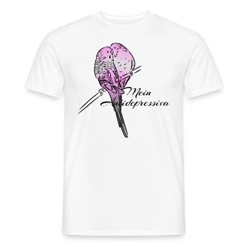 Rosenbauchsittich, Bourkesittich lustiger Spruch - Männer T-Shirt - Weiß - Vorne - AI Model Male 178 dark (178cm)